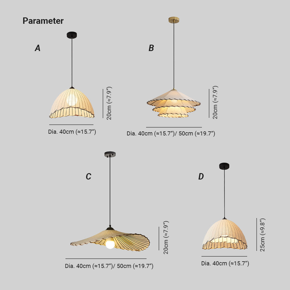 Numaban Boho Decorative LED Pendant Light Yellow Fabric Bedroom Restaurant