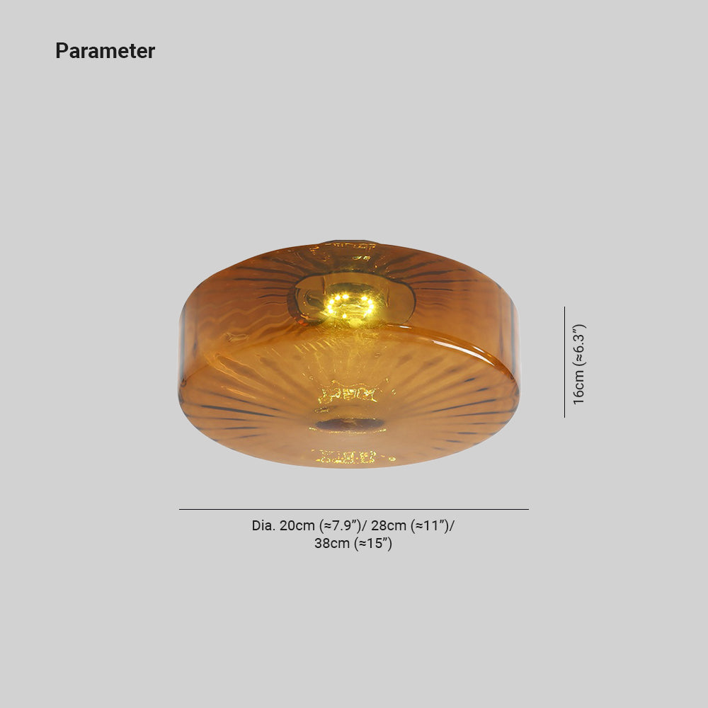 Zaboron Amber Glass Ceiling Light