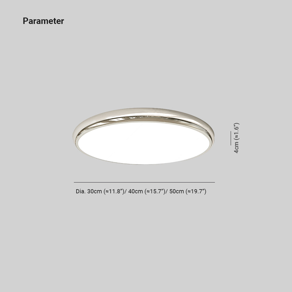Cikogin Retro Circle Flush Mount Ceiling Light White Metal Bedroom