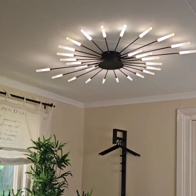 Kovon Flush-Mount Ceiling Light Fireworks, Black/Gold-Relic Pieces