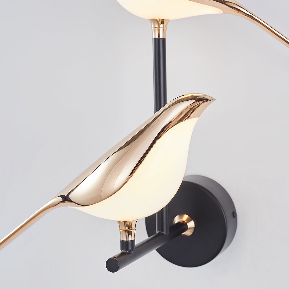 Kimilot Minimalist Magpie Bird Metal Wall Lamp, Bedroom