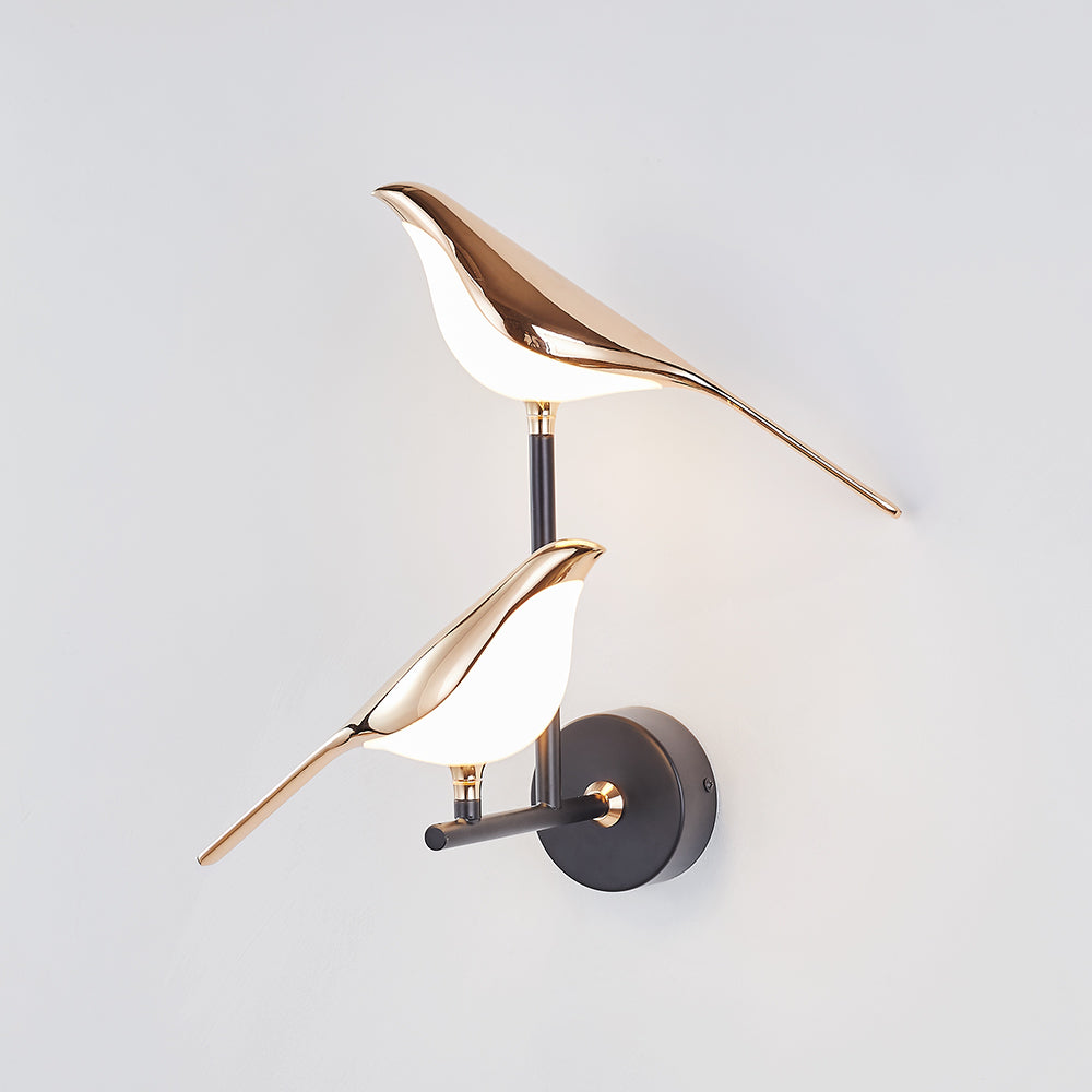 Kimilot Minimalist Magpie Bird Metal Wall Lamp, Bedroom