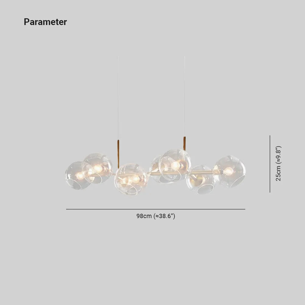 Copates Modern Glass Globe Bubble Pendant Light Black/Gold