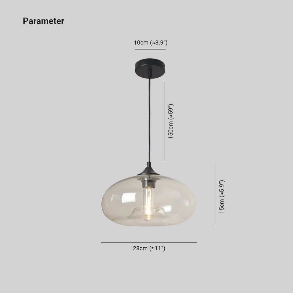 Japinud Modern Bread Shaped Glass Pendant Light, 6 Colour