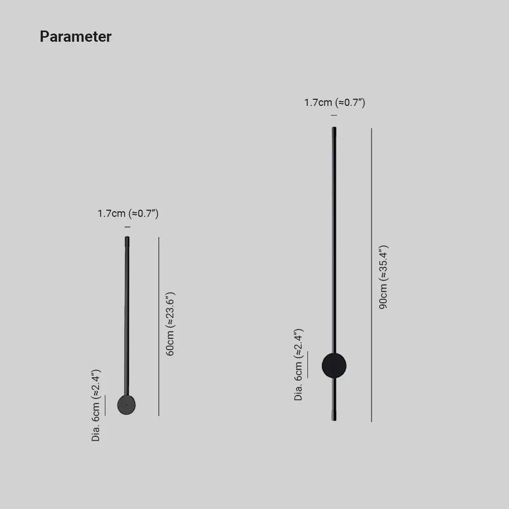 Ravel Minimalist Rotatable Linear Indoor Wall Lamp, Black-Relic Pieces