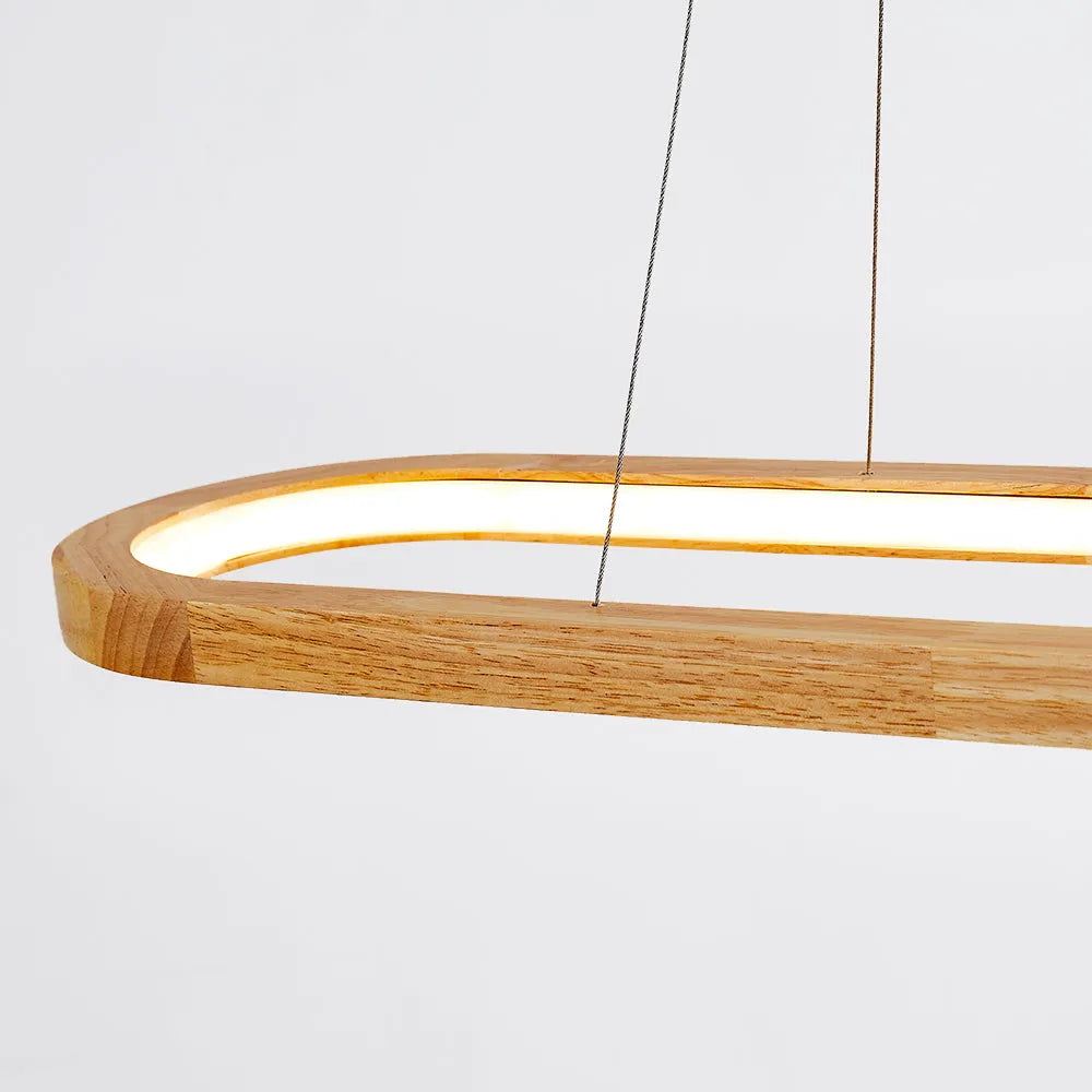 Lyraen Contemporary Oval Wooden Pendant Light-Relic Pieces
