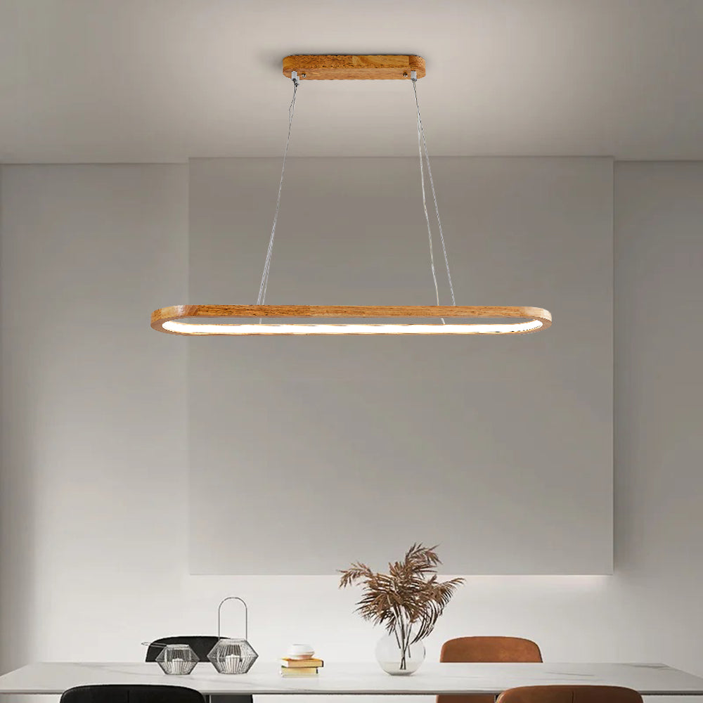 Lyraen Contemporary Oval Wooden Pendant Light-Relic Pieces