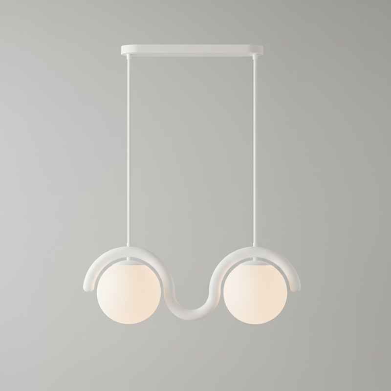 Uveta Linear Chandelier Red&Silver-Relic Pieces
