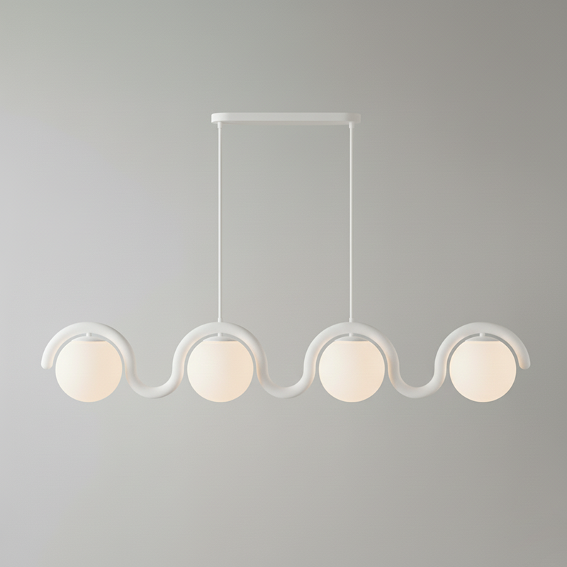 Uveta Linear Chandelier Red&Silver-Relic Pieces