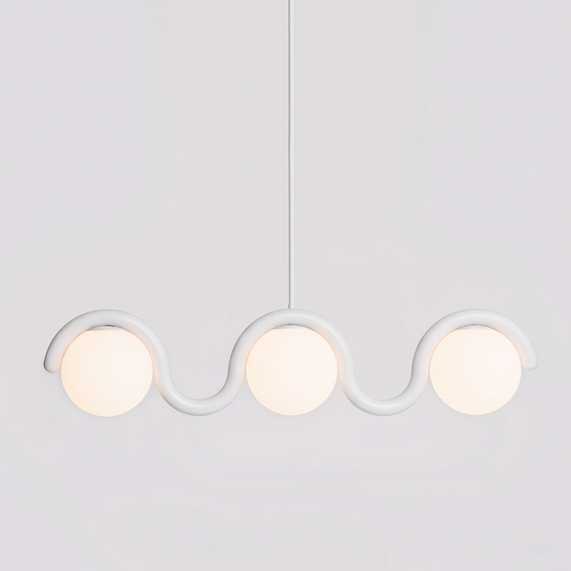 Uveta Linear Chandelier Red&Silver-Relic Pieces