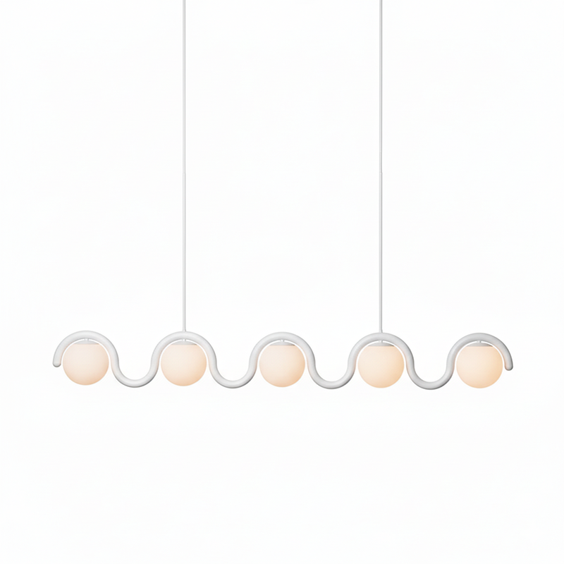 Uveta Linear Chandelier Red&Silver-Relic Pieces