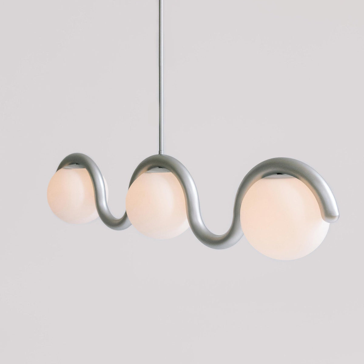 Uveta Linear Chandelier Red&Silver-Relic Pieces