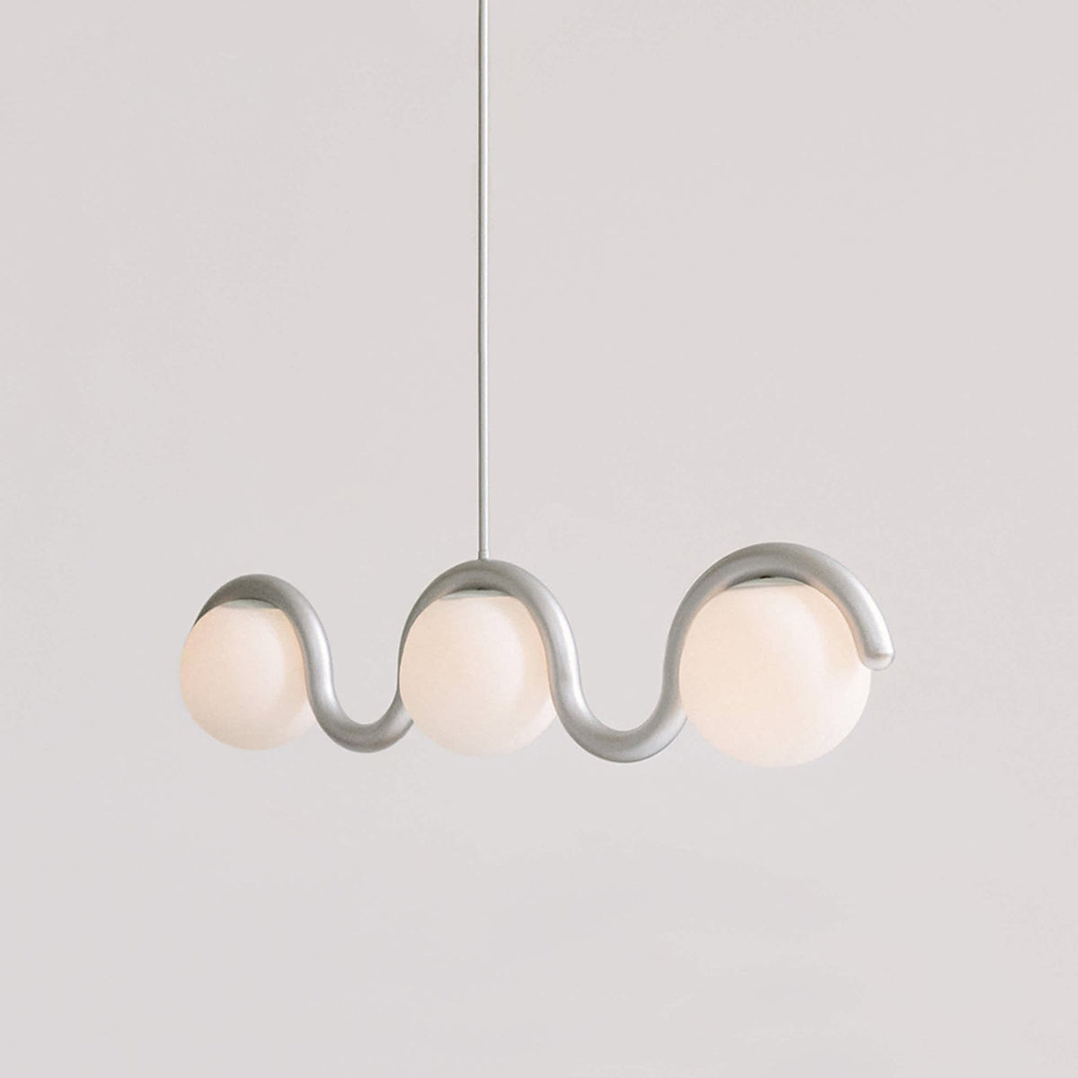 Uveta Linear Chandelier Red&Silver-Relic Pieces