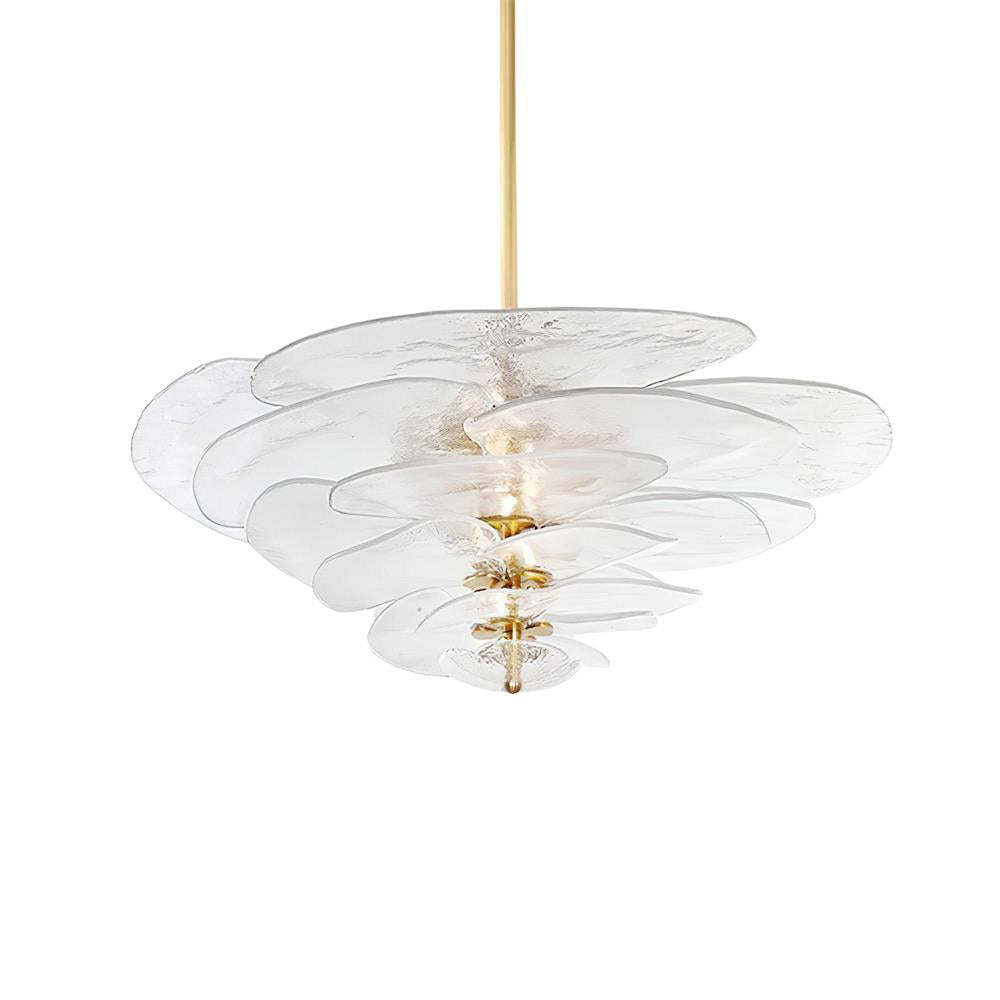 Resovon Chandelier Glass Contemporary Leaf Layered