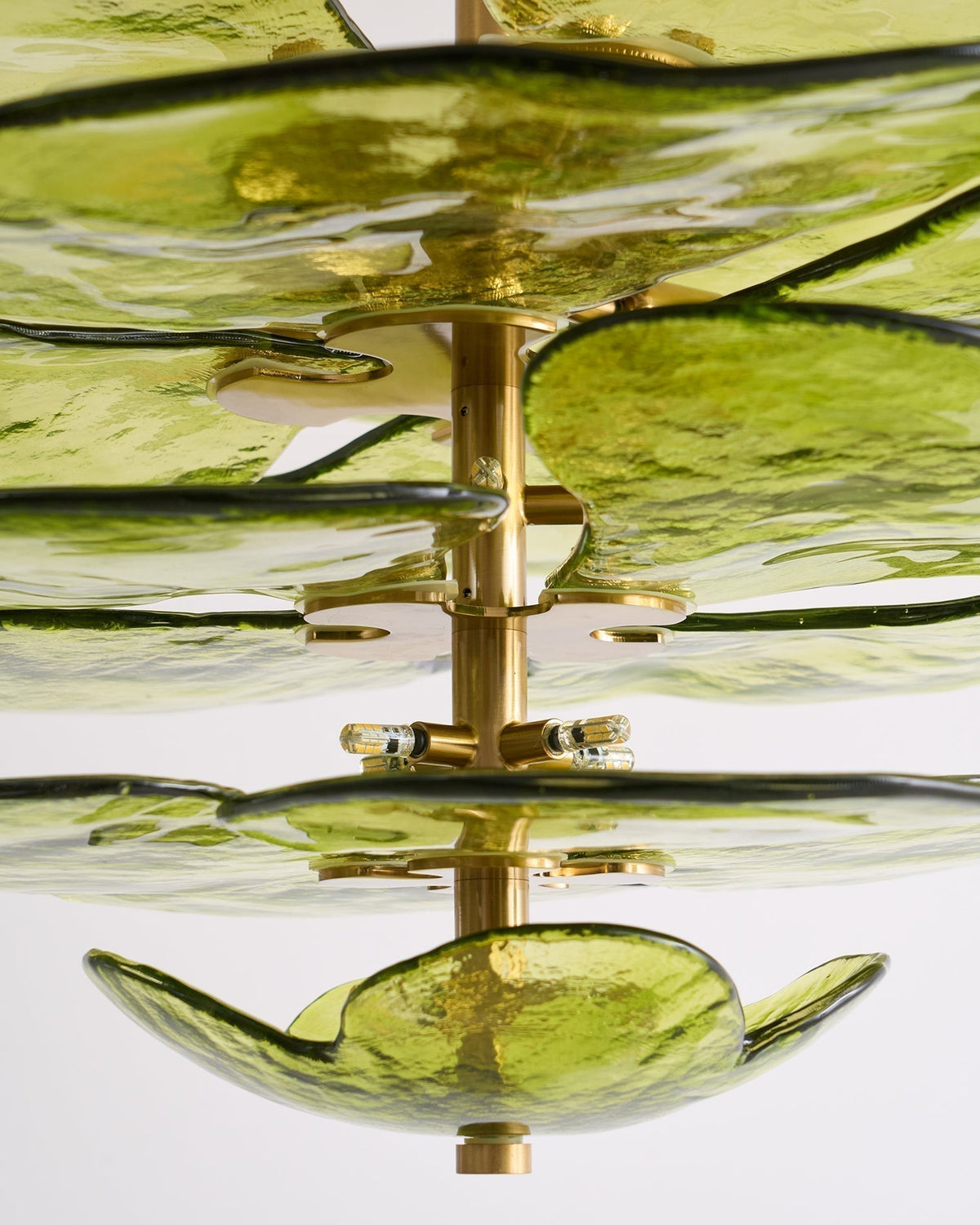 Resovon Chandelier Glass Contemporary Leaf Layered