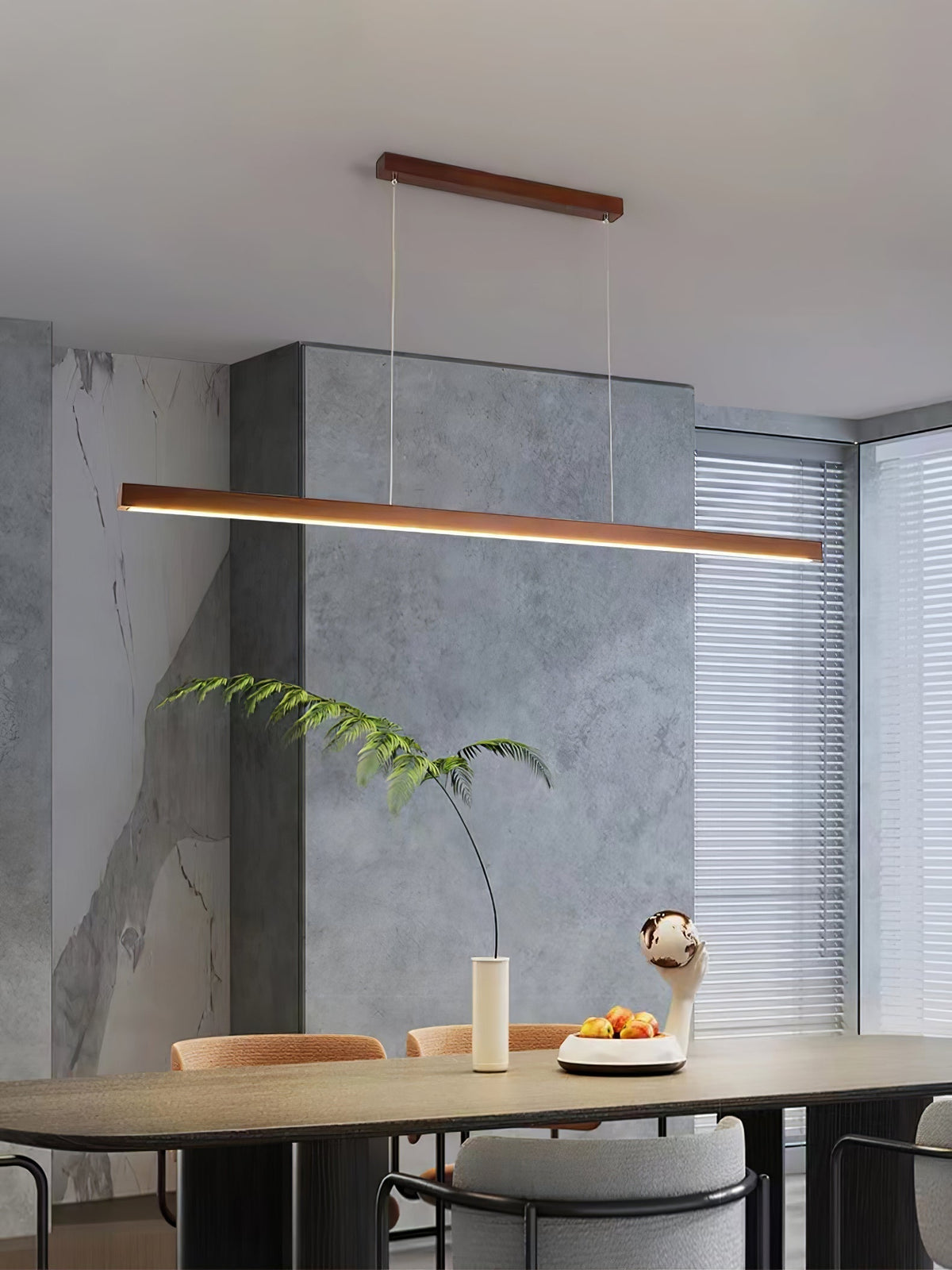 Rinalina Linear Minimalist Wood Pendant Light