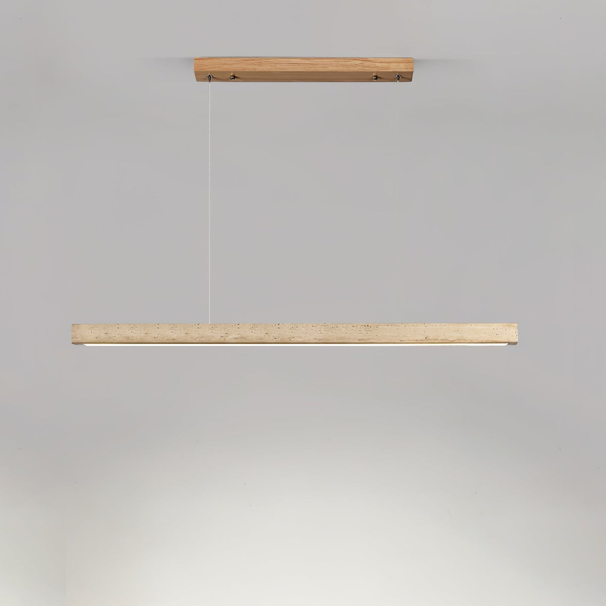 Lyven Minimalist Travertine Linear Pendant Light