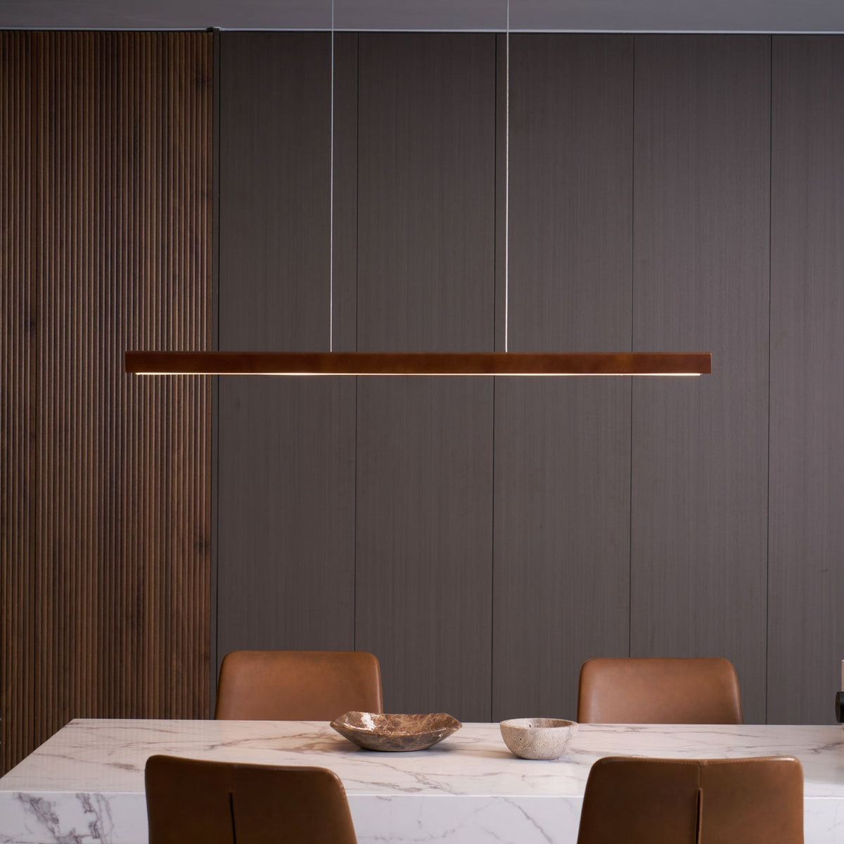 Aro Linear Wooden Pendant Light