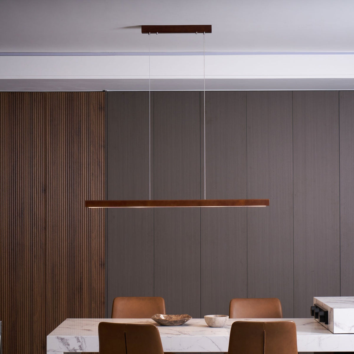 Aro Linear Wooden Pendant Light
