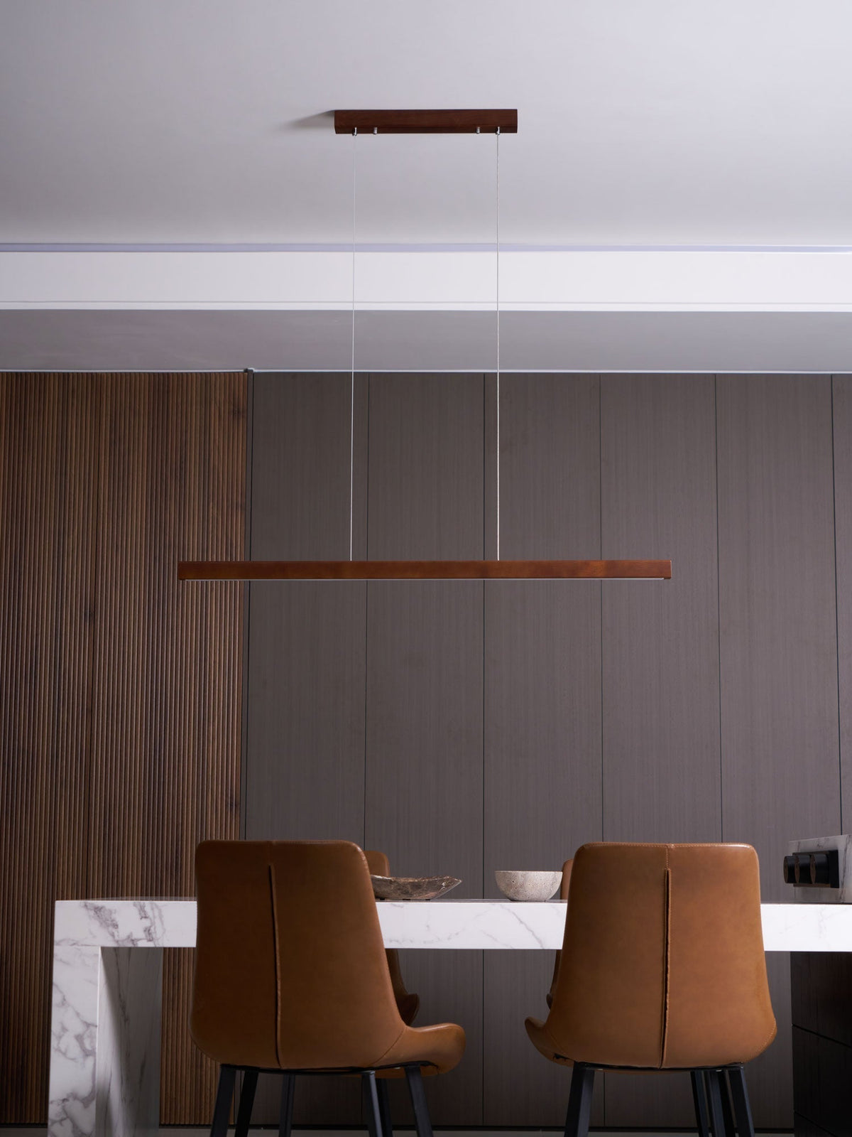 Aro Linear Wooden Pendant Light