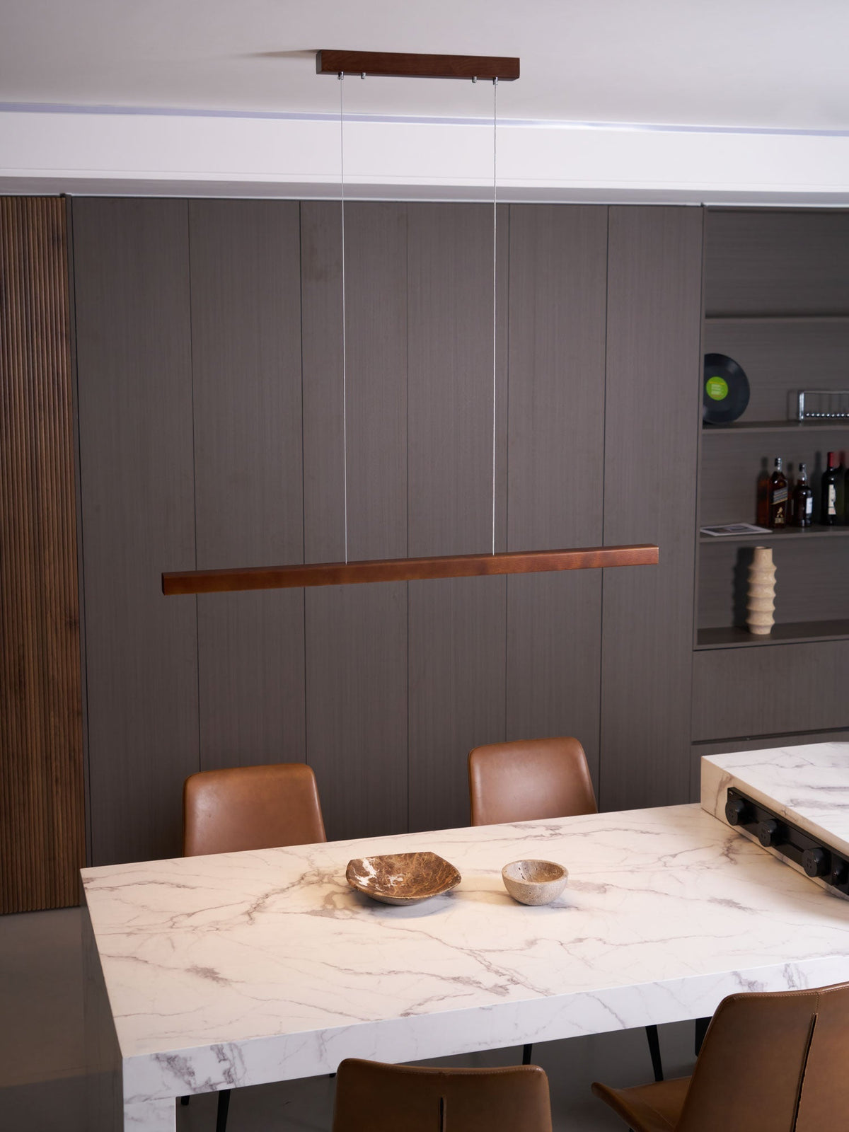 Aro Linear Wooden Pendant Light
