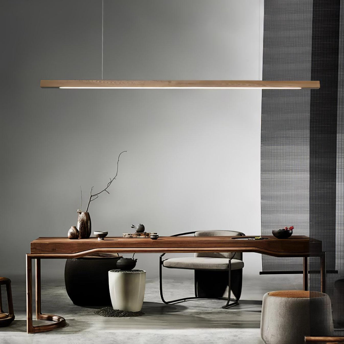 Aro Linear Wooden Pendant Light