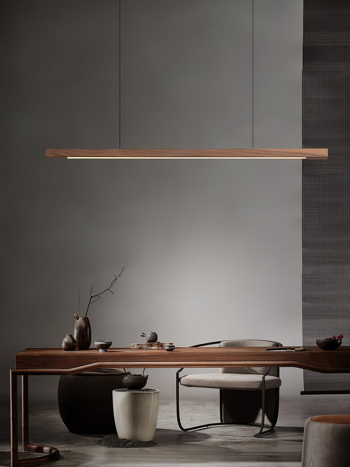 Aro Linear Wooden Pendant Light