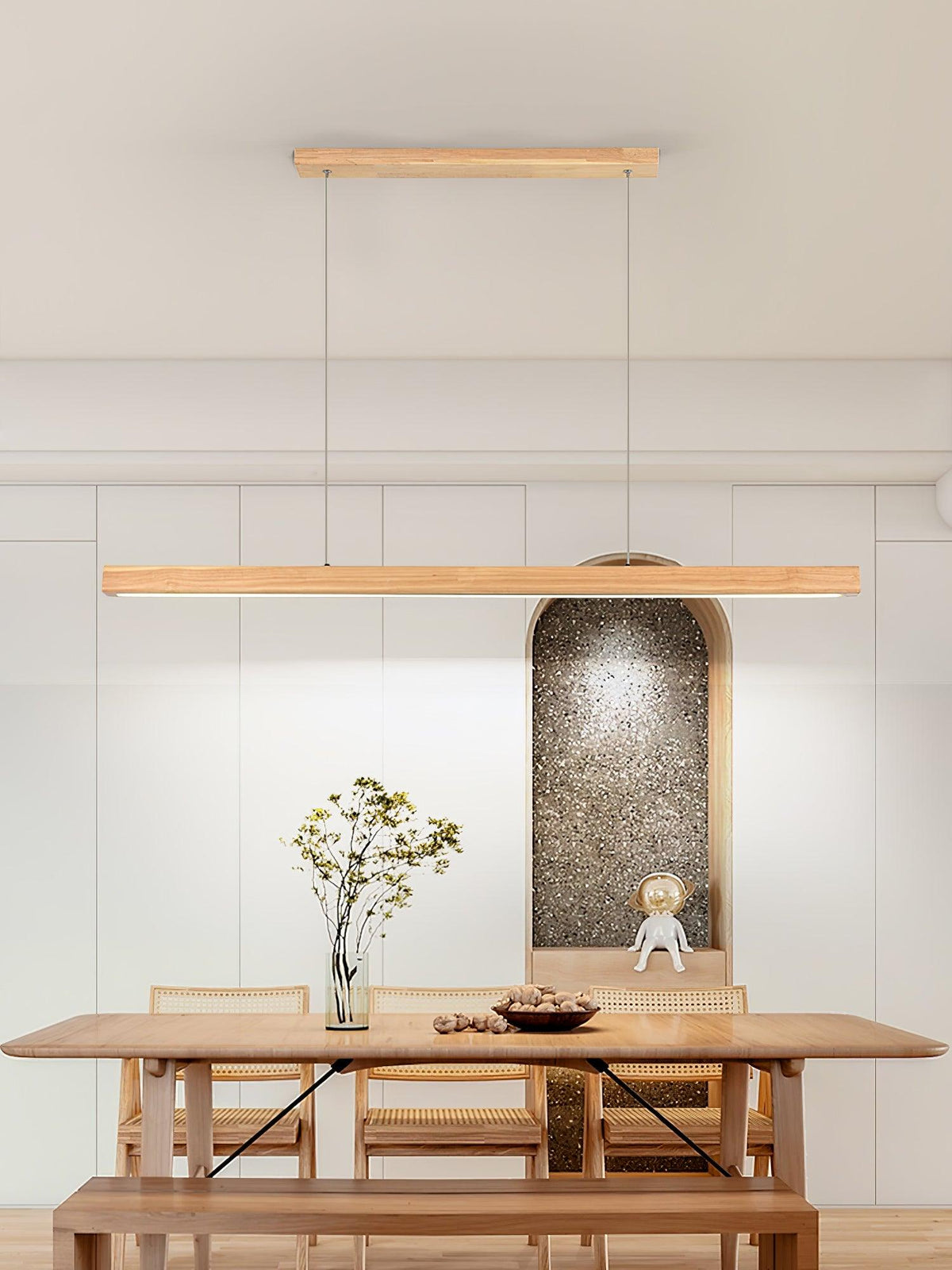 Aro Linear Wooden Pendant Light