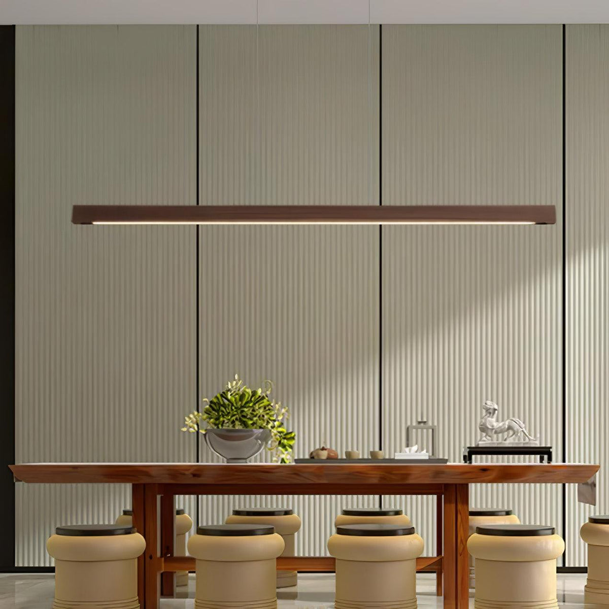 Aro Linear Wooden Pendant Light