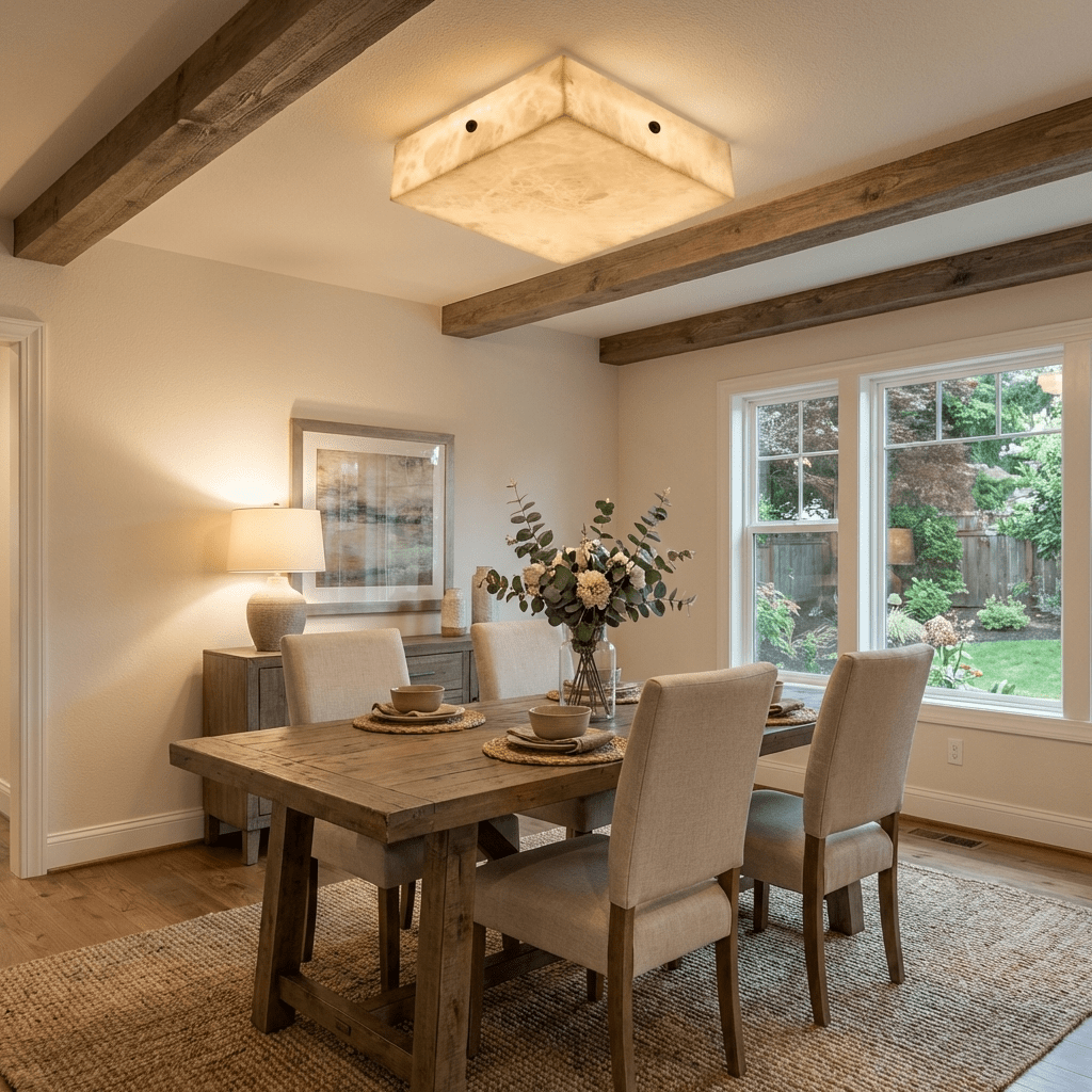 Mirelith Alabaster Square Ceiling Lamp