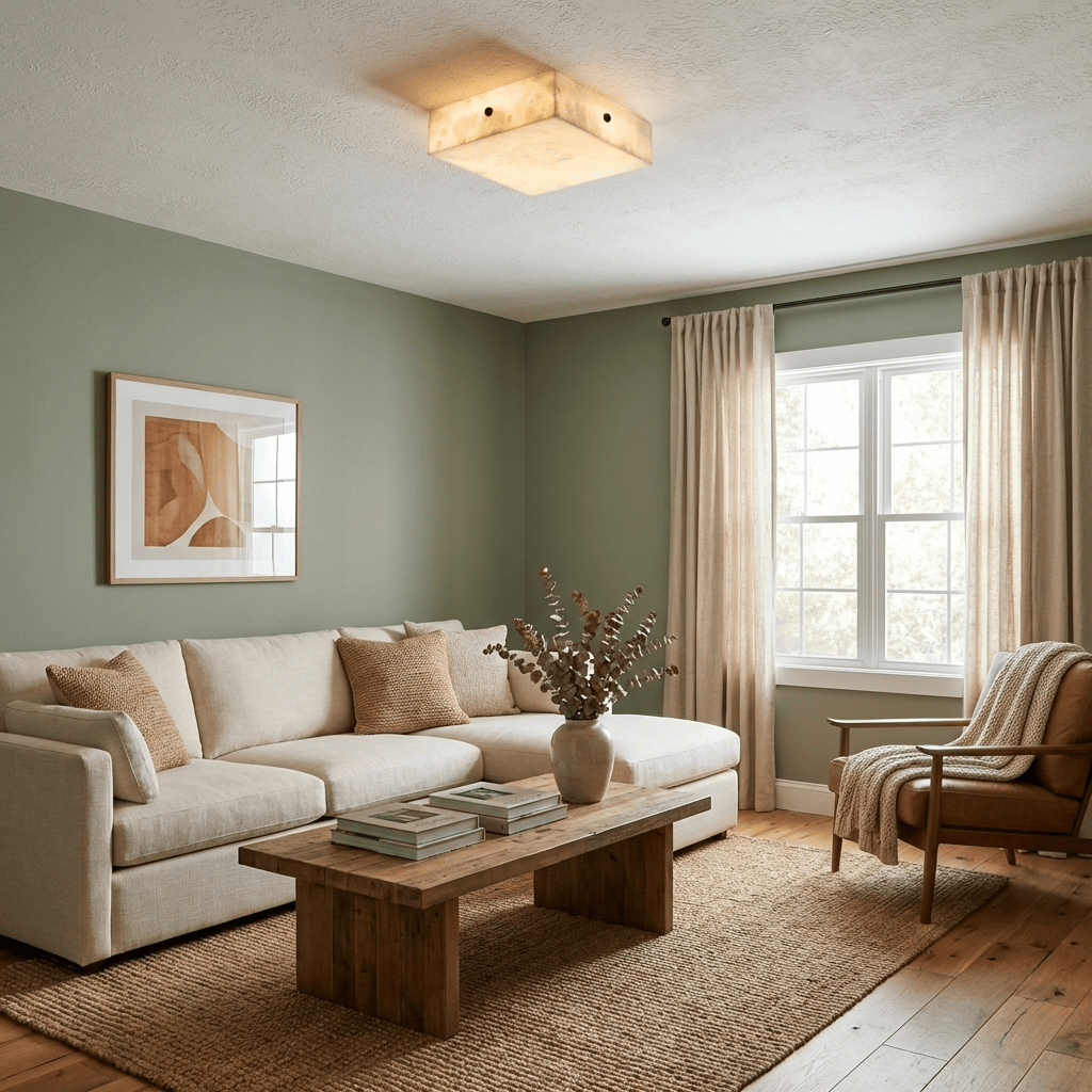 Mirelith Alabaster Square Ceiling Lamp