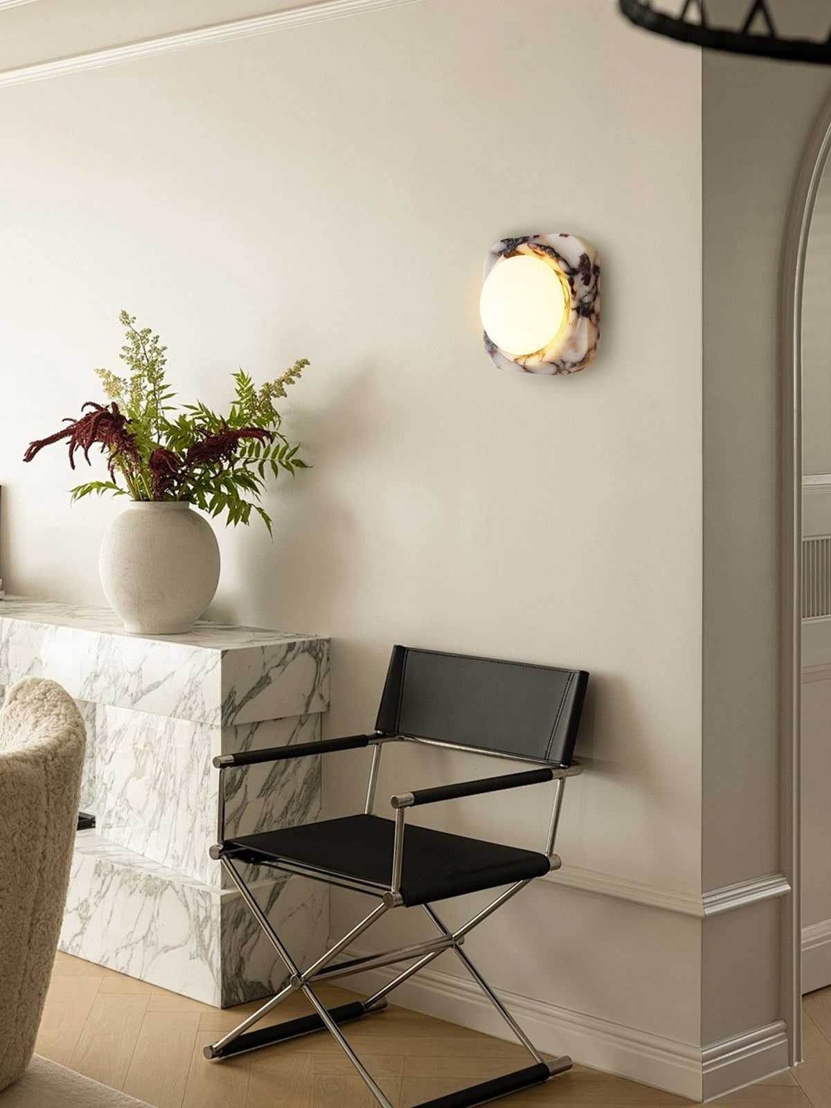 Elvena Lunar Marble Wall Light