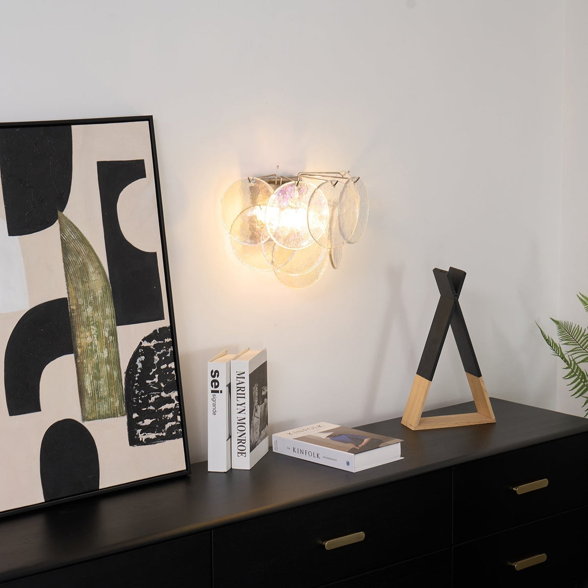 Velenina Wall Lamp Murano Glass Disc Artistic