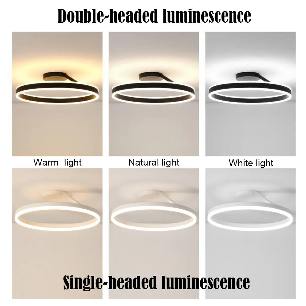 Solinor Modern Circle Flush Mount Ceiling Light, Black & White-Relic Pieces