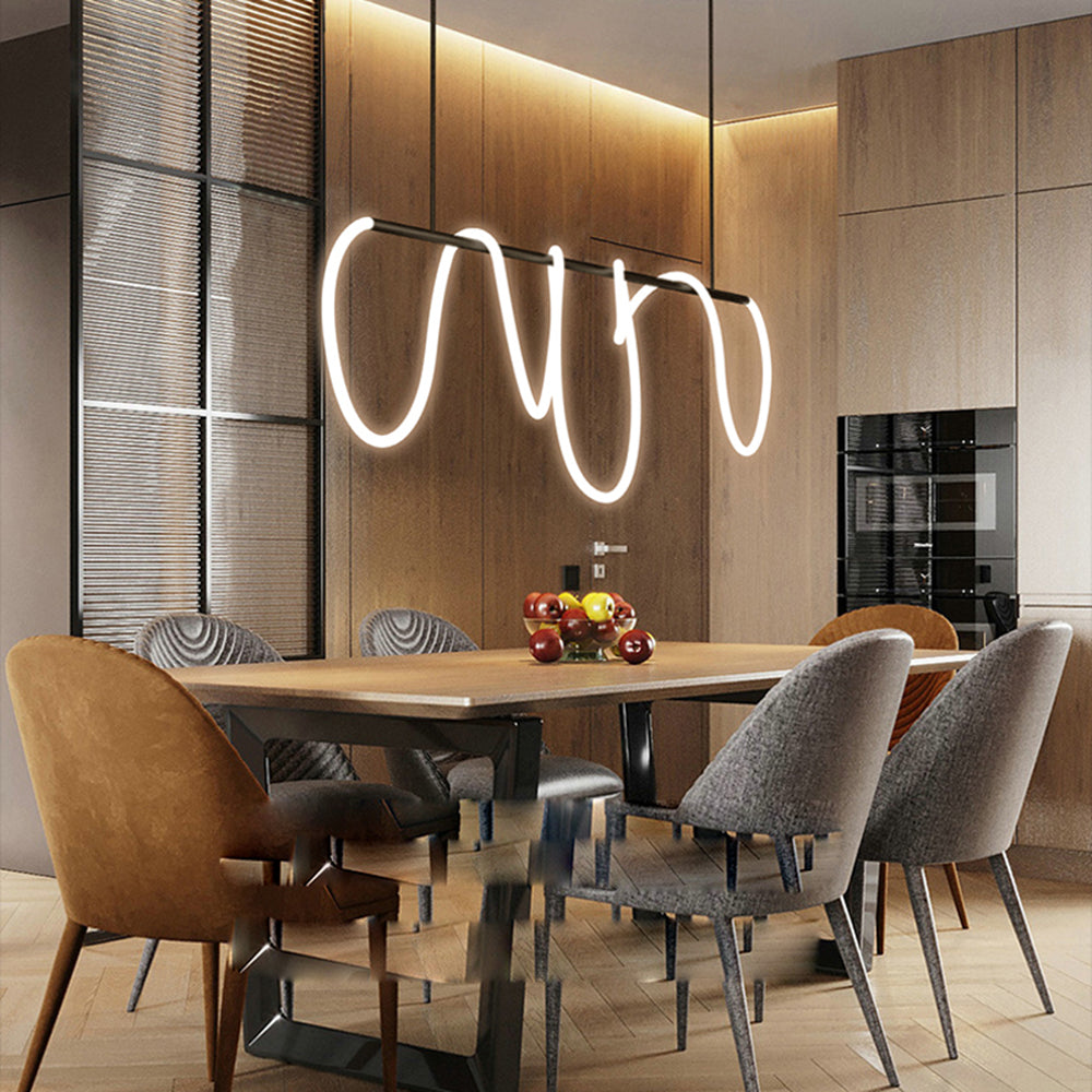 Wasaten Curved & Linear Semi Flush Mount Ceiling Light, Gold