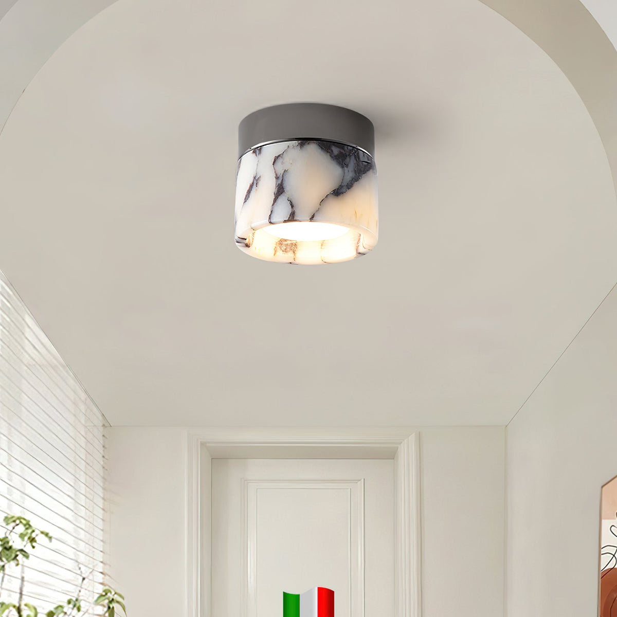 Ivinir Round Marble Ceiling Lamp-Relic Pieces