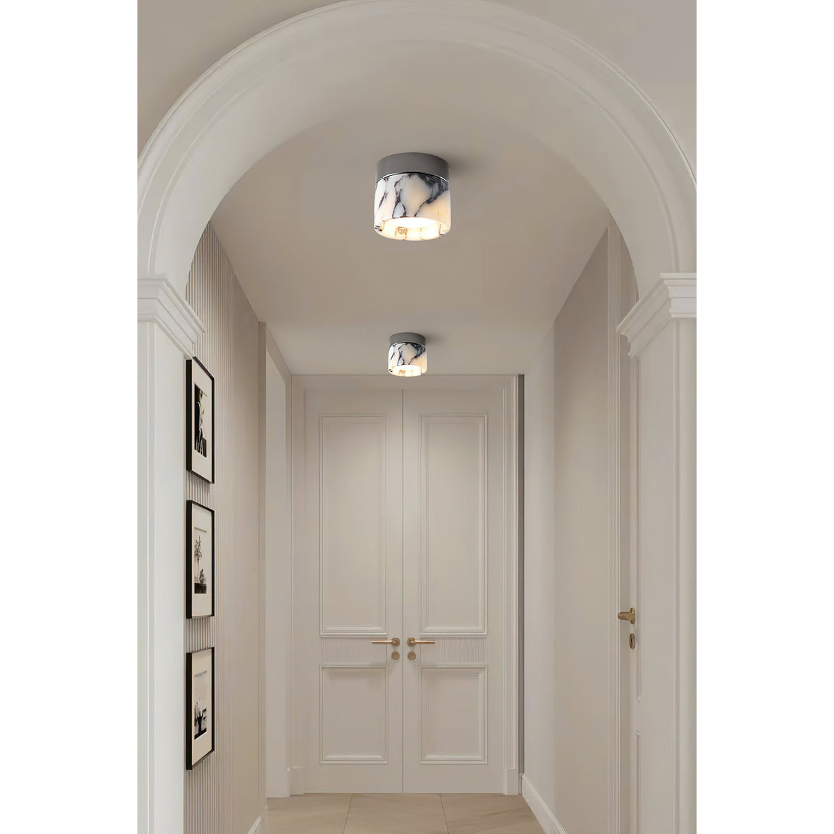 Ivinir Round Marble Ceiling Lamp-Relic Pieces