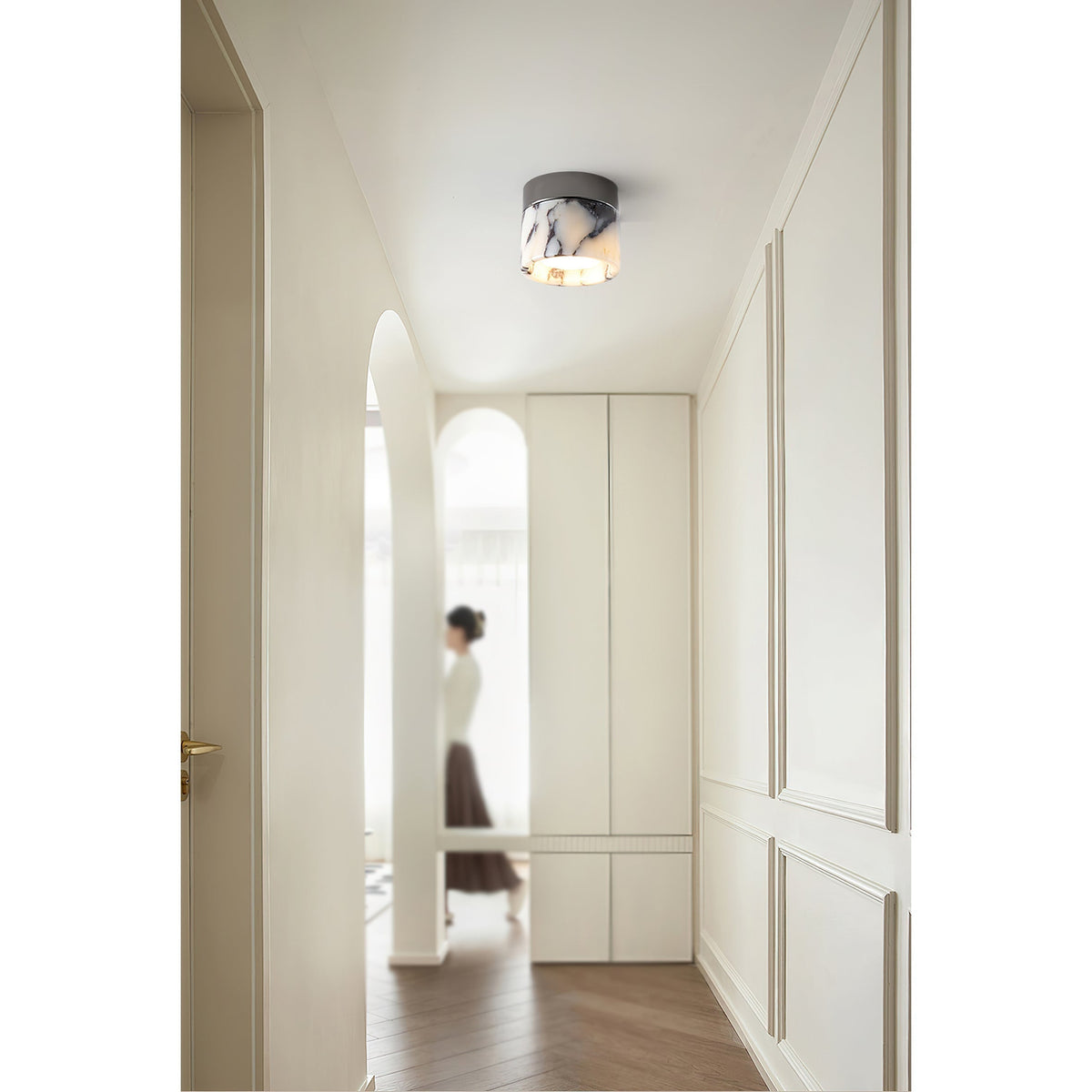 Ivinir Round Marble Ceiling Lamp-Relic Pieces