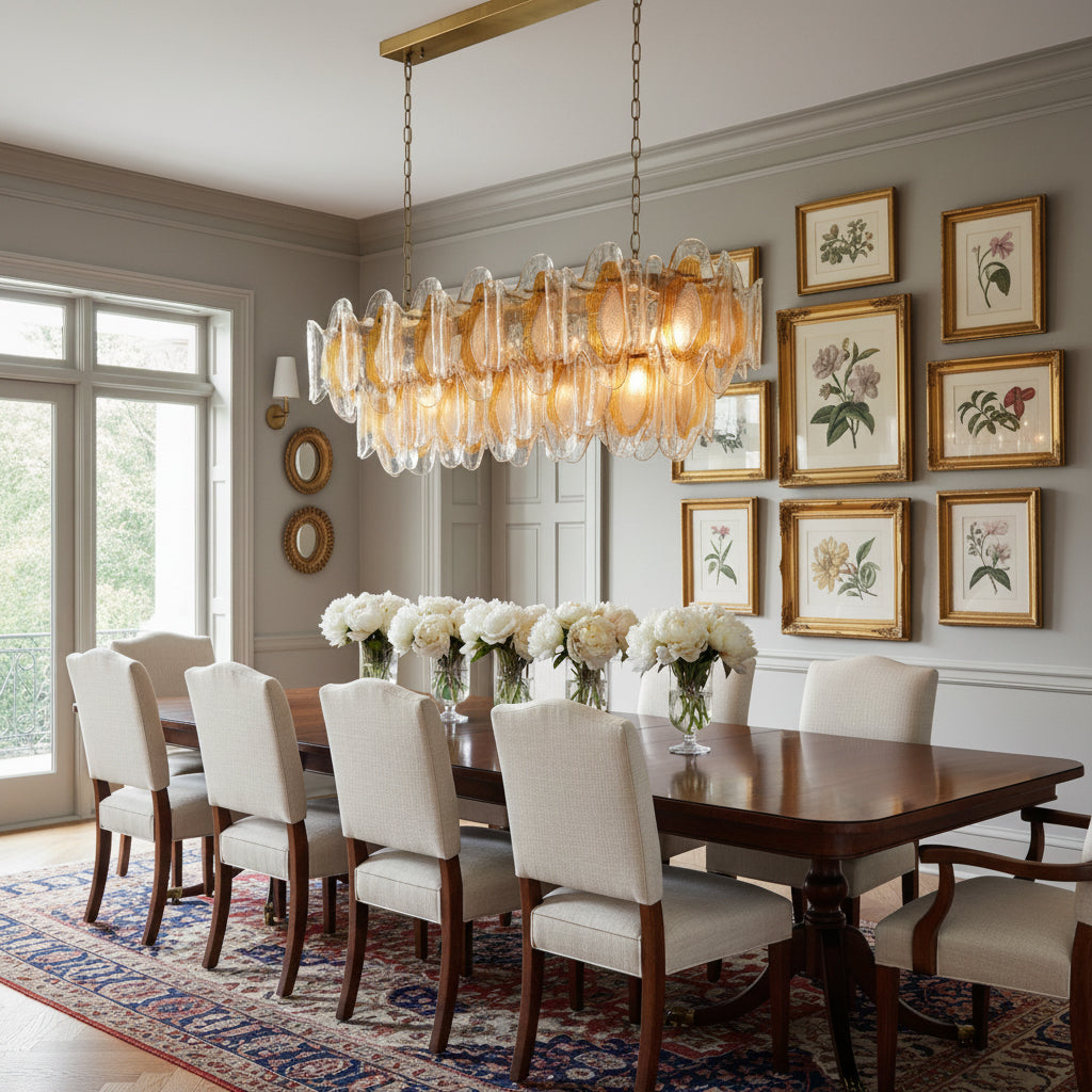 Liorueon Long Glass Chandelier