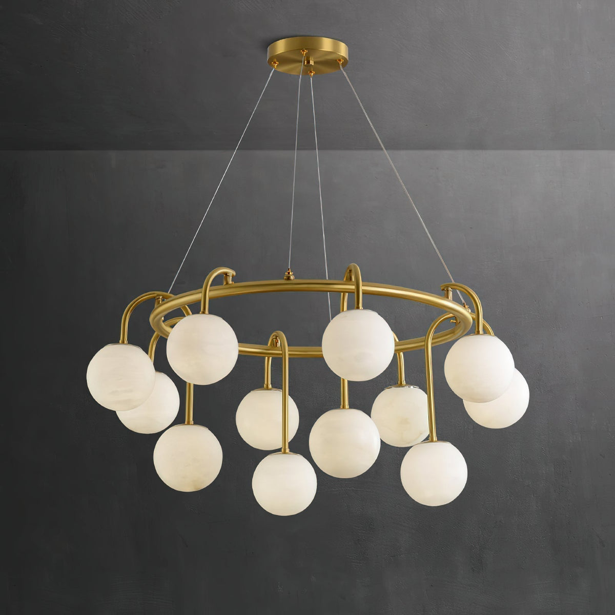 Zotalara Elegance Brass Alabaster Chandelier