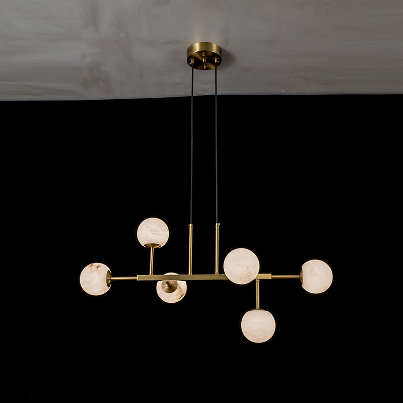 Alborira Nordic Brass Alabaster Chandelier