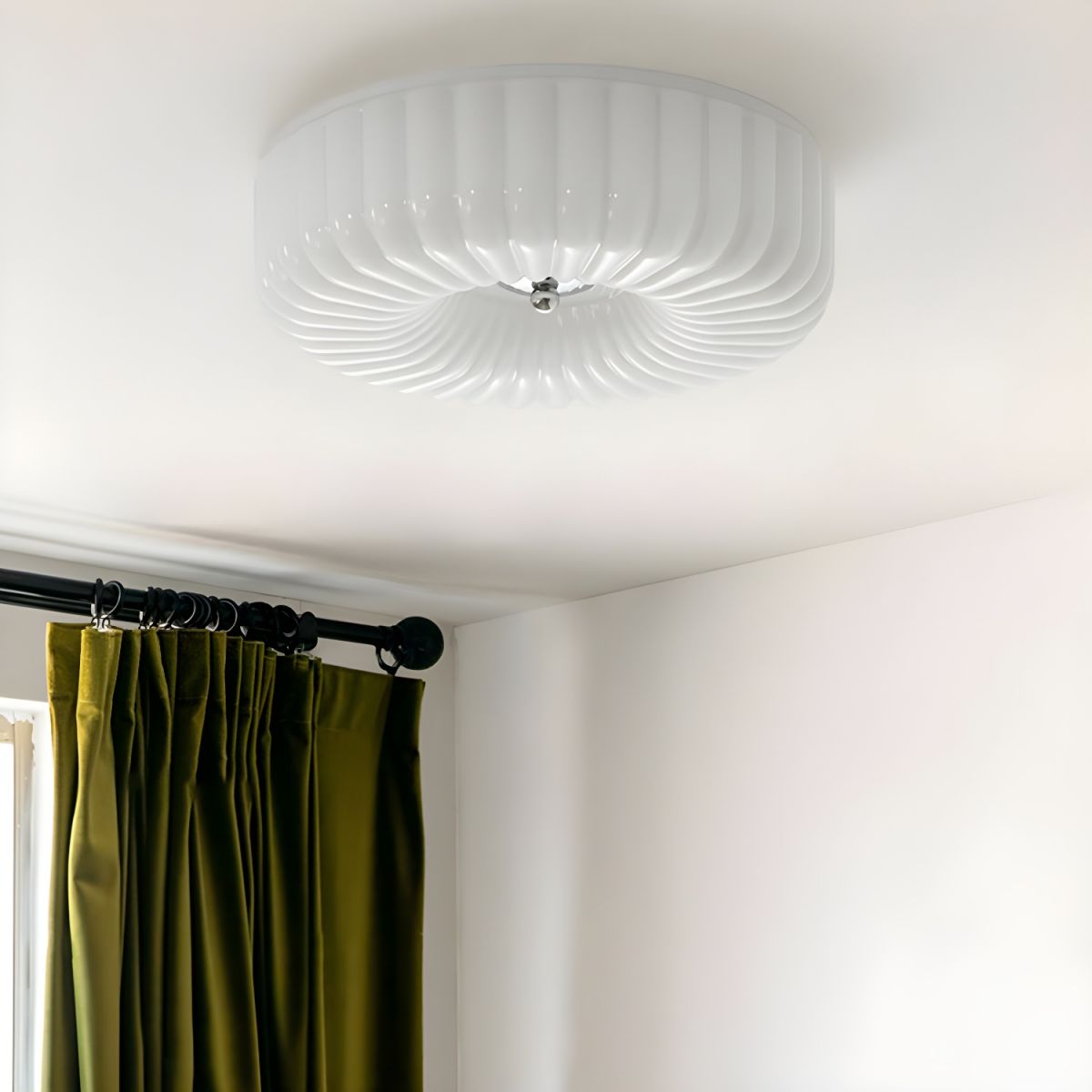 Papogime Modern LED Glass Flush Mount Ceiling Light Bedroom