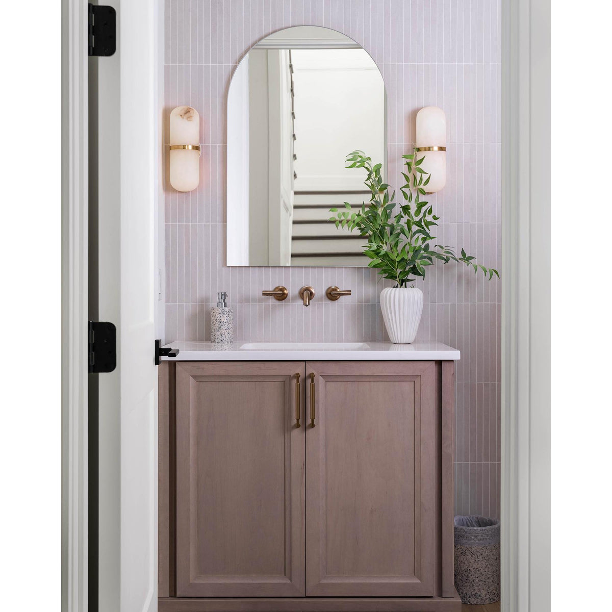 Albanora Pill Form Alabaster Sconce Wall Lamp
