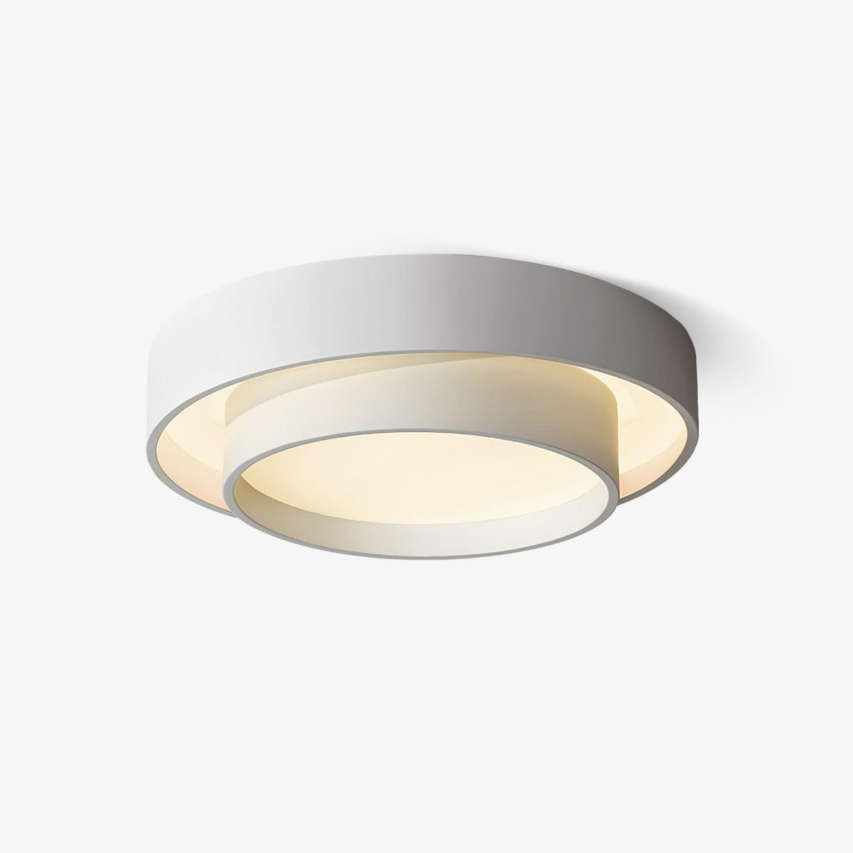 Wopusot Ceiling Lamp Double Ring Gray&Black&White Cylinder shape
