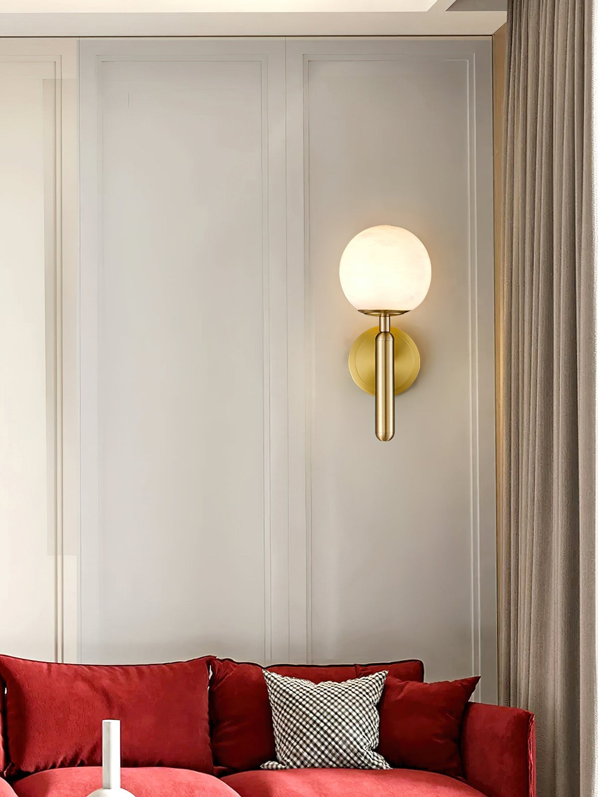 Albanette Brass Alabaster Wall Lamp
