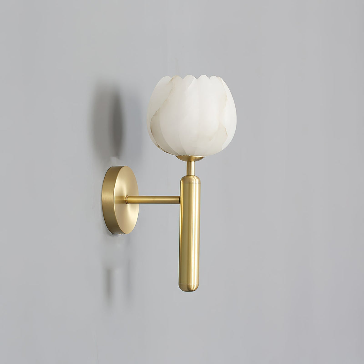 Albanette Brass Alabaster Wall Lamp