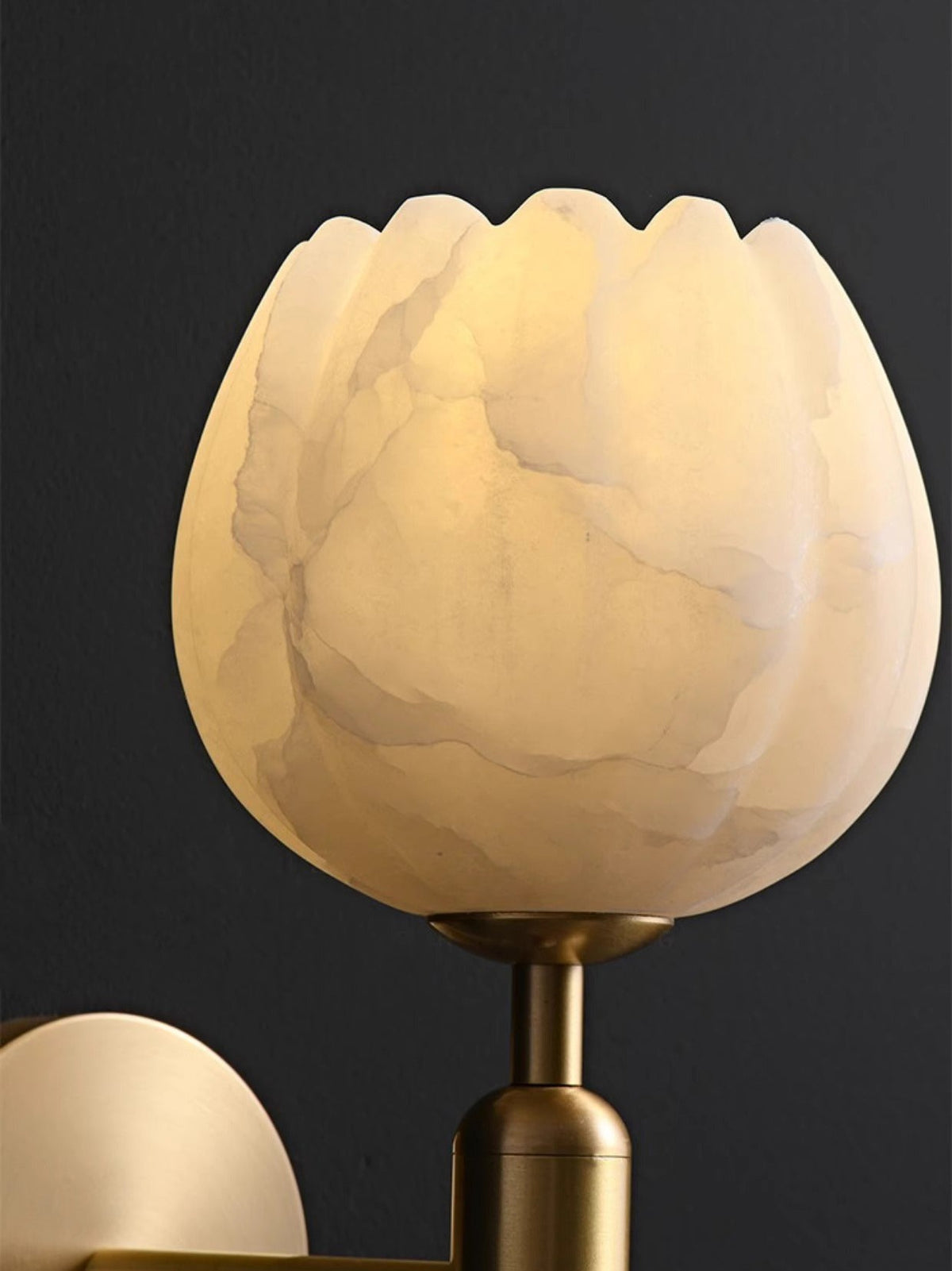 Albanette Brass Alabaster Wall Lamp