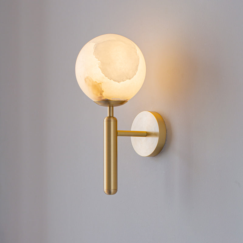 Albanette Brass Alabaster Wall Lamp