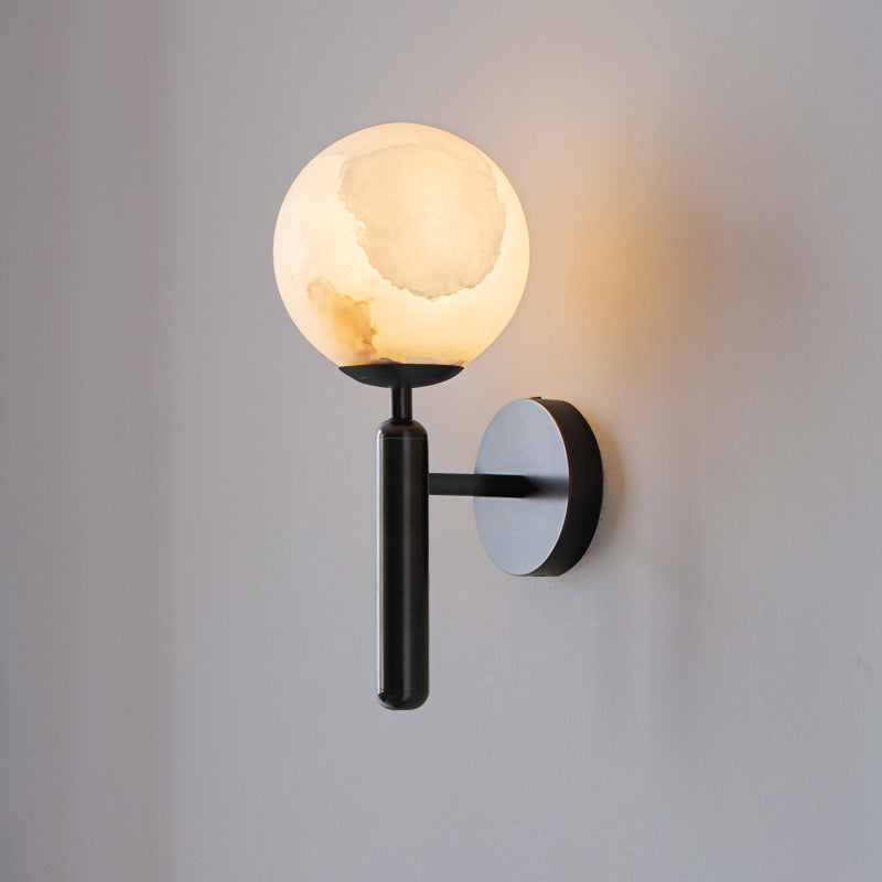 Albanette Brass Alabaster Wall Lamp