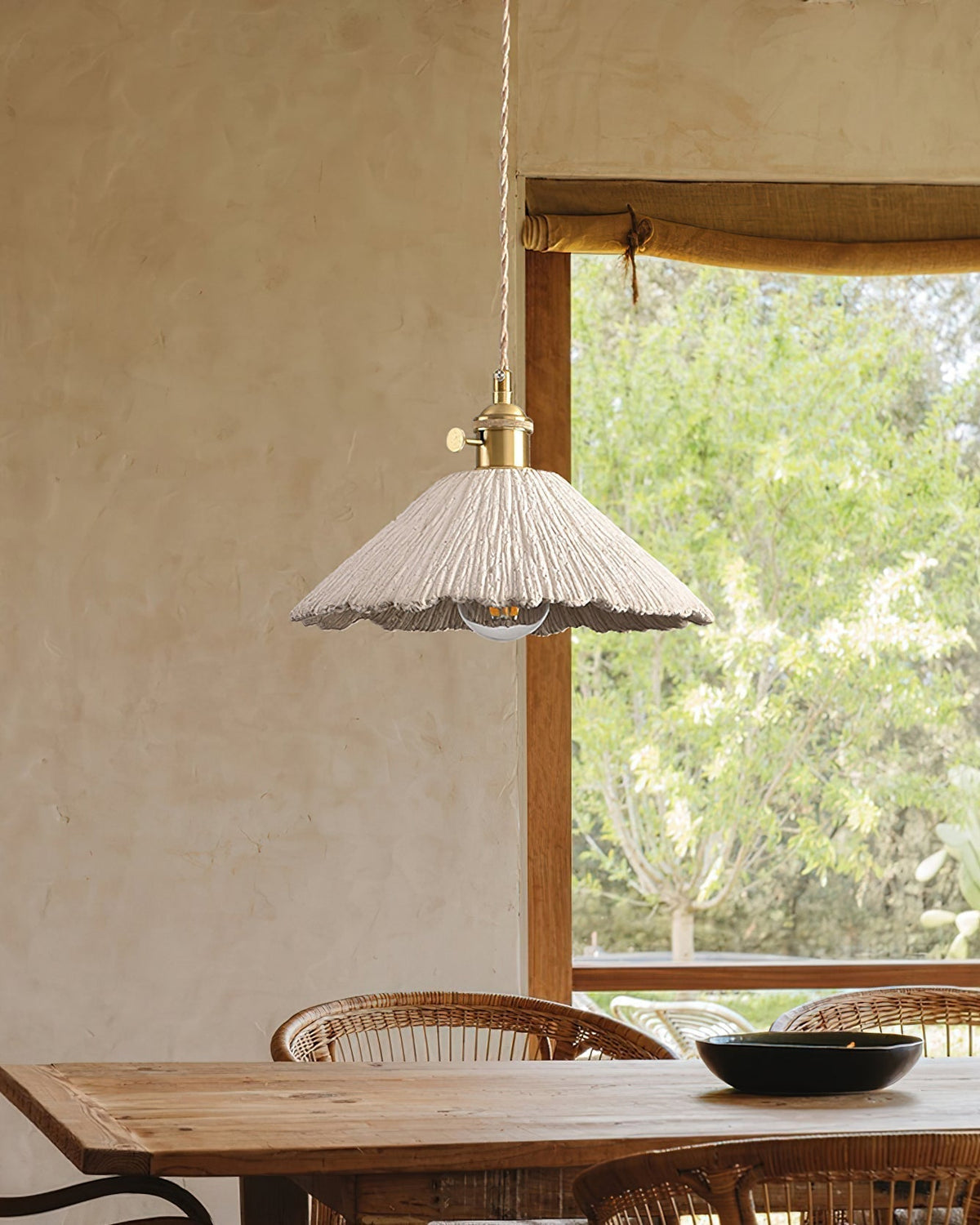 Nirove Pendant Lamp Adjustable Fabric Shade